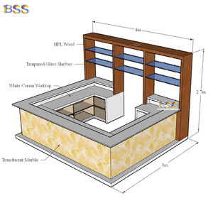 Mostrador de mármol de alabastro para restaurante de hotel Diseño moderno Mostrador de Bar de mármol de ónix retroiluminado - Product Image 2