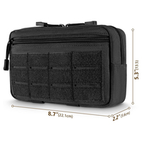 Pochette tactique noire personnalisée Molle pochette utilitaire découpée au laser pochette modulaire EDC pochette à outils