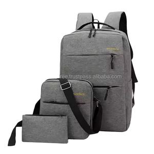 Custom Fashionable Nylon Laptop <b>Backpack</b> Set for Men Strong Stylish for Outdoor <b>Travel</b> Business USB Charger Character Pattern - Product Image 1