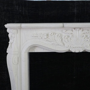 Cheminée en marbre au design classique de style français, cheminée en marbre blanc Royal de chine, manteau en marbre décoratif d'intérieur - Product Image 5
