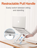 Support d'ordinateur portable ergonomique réglable à prix d'usine pour bureau debout, jusqu'à 21 pouces, pliable