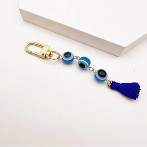 Llavero Turco de Ojo Turco Chapado en Oro con Borla, Colgante para Llaves de Coche, Accesorios Hechos a Mano con Cuentas Multicolor, Color Aleatorio - Product Image 4