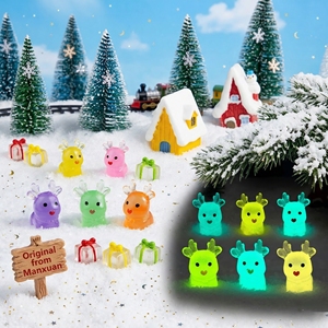 Breloques en résine de rennes célestiels oniriques, très populaires, pour kits de bricolage de coques de téléphone, décorations miniatures de Noël qui brillent dans le noir - Product Image 4