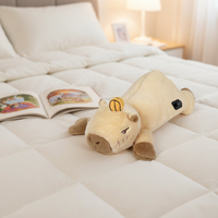 Coussin chauffant en peluche Capybara, animal en peluche chauffant à température et minuterie réglables, électrique