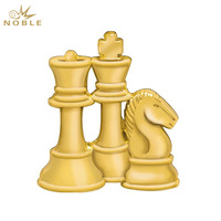 Badge en métal or argent Bronze Noble, cadeaux d'affaires, récompenses sportives, échecs cheval artisanat médaille épingle de revers