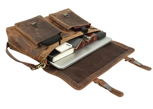 Genuine Leather Men's and Women's Crossbody Office Messenger Bag Leather Satchel with <b>Laptop</b> <b>Case</b> <b>Cover</b> - Product Image 6