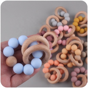 Nedeins pour bébé, <span class=keywords><strong>anneau</strong></span> <span class=keywords><strong>de</strong></span> <span class=keywords><strong>dentition</strong></span> en bois, perles en Silicone, jouets <span class=keywords><strong>de</strong></span> <span class=keywords><strong>dentition</strong></span> pour bébé - Product Image 5