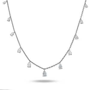 Collar de Diamantes en Forma de Pera con Cadena de Oro Blanco de 14K, Diseño de Alta Gama, el Más Vendido, Disponible a un Precio Accesible para Mujeres - Product Image 4