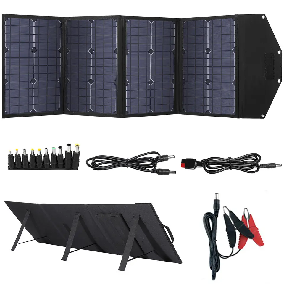 Pannello solare portatile impermeabile flessibile pieghevole pannello solare 120w caricatore solare campeggio per la centrale elettrica portatile