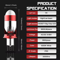 HYNBYZJ Mini Bi-LED H4 9003 Projecteur LED Lentille Ampoule Hi/Lo Phare de Voiture Rétrofit LHD Prix Direct Usine Moto