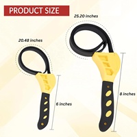 Outil de démontage multifonctionnel DIY OEM : Clé à courroie réglable en caoutchouc pour filtre à huile, ouvre-bocal 6 et 8 pouces, extracteur de tuyaux
