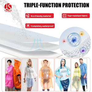 <span class=keywords><strong>Poncho</strong></span> de Pluie Jetable <span class=keywords><strong>en</strong></span> PE Coloré KIN SHUN – Prix Usine, Léger et Portable, Personnalisable pour Enfants et Adultes - Product Image 2