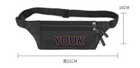 Sac banane unisexe portable de 7 pouces en polyester imperméable de haute qualité avec fermeture éclair, personnalisable, sangle réglable, à porter à l'épaule ou à la taille, vente en gros