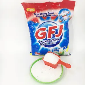 Lessive en poudre blanchissante pour usage domestique, vente en gros de Chine, nettoyant pour lavage à la main et en machine, haute mousse (>170mm), pour vêtements <10.5 - Product Image 1