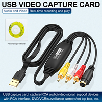 Convertidor de VHS a Digital, Tarjeta de Captura de Video USB, Adaptador 1080P, Entrada de Video RCA S, Graba Cintas VHS Antiguas, VCR, DVD a PC, Mac, Computadora
