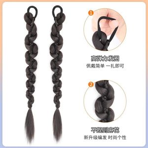 วิกผมเปียบิดเกลียวแบบไม่สม่ำเสมอ หางม้า ทำจากเส้นใยทนความร้อนสูง ทำด้วยมือ สำหรับคุณผู้หญิงทุกสีผิว ทุกรูปหน้า - Product Image 5