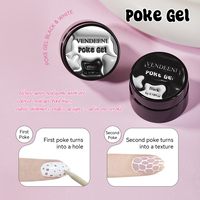 Vendeeni Poke Gel: Colle à Ongles pour Nail Art, Vernis Blanc et Noir avec Gel à Piquer, Vernis à Ongles OEM, Couche de Base en Gel Dentelle