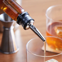Accessoires de bar en acier inoxydable : Verseur rapide pour bouteille de liqueur 12 oz et bouchon hermétique pour vin, pour un mélange efficace