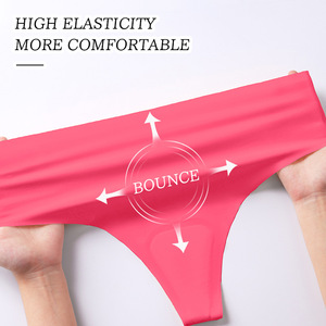 Ropa Interior Deportiva de Yoga para Mujer, Talla Grande, de Seda de Hielo, Sin Costuras, Transpirable, Tipo Tanga - Product Image 5