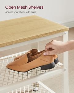 VASAGLE Shoe Rack <strong>Bench</strong> with 2 Tiers Shelves Entrance Shoe Rack for Bedroom Entryway Hallway Multi Layer Shoe Rack - Product Image 3