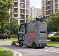 Balayeuse électrique autoportée, largeur de balayage 2100 mm, machine de balayage industrielle commerciale avec un grand bac à poussière de 240 L