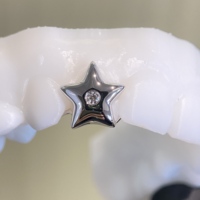 Grillz étoile personnalisé en argent 925 avec moissanite VVS, bijoux à porter sur les dents