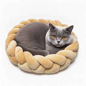 Luxuriöses 6 cm dickes hand gewebtes maschinen wasch bares faltbares Haustier bett des Großhandels herstellers Bunte weiche warme Betten für solide - Product Image 3