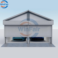 Garage conteneur préfabriqué démontable WinFair à prix compétitif, portable, 20 pieds, toit triangulaire