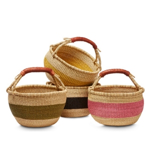 Panier Bolga en jonc de mer naturel fait main de haute qualité, motif unique, écologique, pour le marché et le rangement, fournisseur direct du Vietnam - Product Image 1