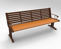 Parc moderne en bois long banc public chaise banc de jardin extérieur métal acier inoxydable mobilier d'extérieur banc de patio