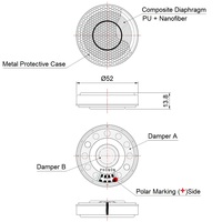 Haut-parleur dynamique de qualité supérieure 64 Hifi 50 mm avec boîtier en métal et plastique, son large bande, certifié RoHS pour l'audio domestique