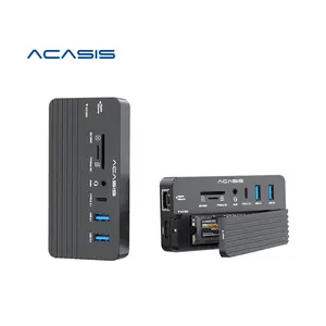 Acasis-HUB 10-en-1, USB C, boîte SSD, nouveau design, Swappable, pour téléphone portable et Mac