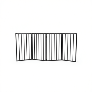 Barrière pour animaux de compagnie en bois, autoportante, pour portes intérieures, barrière pour chien, design pliable, style moderne, motif uni - Product Image 1