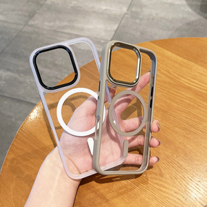 Funda Magnética Delgada para Teléfono, Transparente, Ultrafina, de TPU+PC, Resistente a Impactos, con Carga Inalámbrica, para <span class=keywords><strong>12</strong></span> 13 14 15 16 Pro Max - Product Image 6