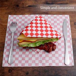 Custom Biodegradable Red Plaid <b>Wax</b> <b>Paper</b> Sheets for Packaging - Product Image 5