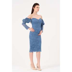Jean en denim indigo pour femme DANS, coupe droite et taille mi-haute, disponible en tailles 38-42, modèle 1594 pour un usage décontracté - Product Image 2