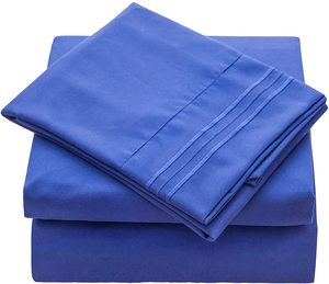 Textile d'hôtel <span class=keywords><strong>drap</strong></span> de literie en microfibre doux de luxe 1800 poche profonde 4 pièces ensemble de draps de lit d'hôtel pour hôtel - Product Image 1