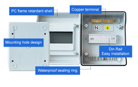 Boîtier de distribution électrique étanche IP66 en ABS, 12 voies, 20 prises, avec disjoncteur, rail DIN, 450V 220A
