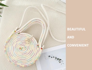 Nouveaux sacs à bandoulière pour femmes mignon coton corde <span class=keywords><strong>sac</strong></span> à main Style à la mode forme ronde <span class=keywords><strong>sac</strong></span> à bandoulière été tissé tressé <span class=keywords><strong>sac</strong></span> fourre-tout - Product Image 6
