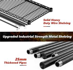 חוט עומד מודרני מדפים 1980lbs קיבולת 25mm קוטר צינור 5-שכבה מתכווננת ללא קיפול צבע אפייה מתכווננת - Product Image 6