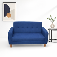 Günstiges Klassisches Zweisitzer-Leinensofa Komfortables Wohnzimmermöbel