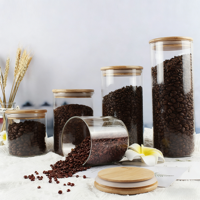 Pot de conservation à café en verre borosilicate rond, vente directe d'usine