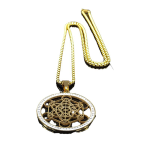 Collana Unisex in Acciaio Inox con Simbolo della Geometria Sacra, Catena con Fiore della Vita <span class=keywords><strong>e</strong></span> Cubo di Metatron - Product Image 5
