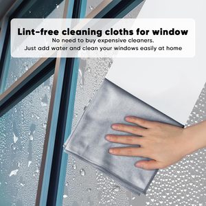 Chiffon de nettoyage en microfibre sans traces ni peluches avec logo personnalisé OEM, 25x25/30x30cm, pour vitres et polissage de fenêtres - Product Image 6