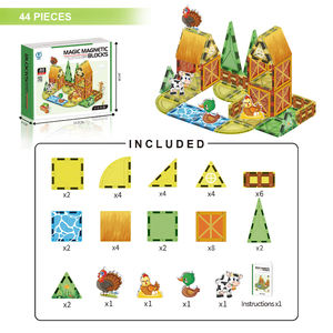 Ensemble <span class=keywords><strong>de</strong></span> blocs <span class=keywords><strong>de</strong></span> <span class=keywords><strong>construction</strong></span> magnétiques éducatifs sur le thème des bâtiments modernes, 50 pièces en plastique, pour adolescents, adultes, jouet unisexe - Product Image 5