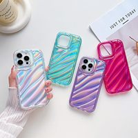 Étui de téléphone portable imperméable en TPU fin, coloré et iridescent, résistant aux chocs, pour 14/13 Pro Max - Design étoile