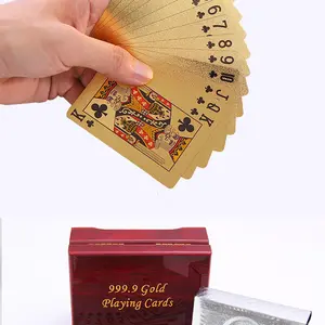 批发个人豪华黄金扑克牌Carte Da扑克防水塑料箔扑克牌
