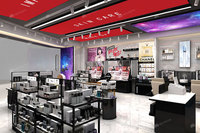 05-KLNS003 Présentoirs de Magasin de Maquillage Modernes Noirs de Qualité Supérieure Pré-Assemblés pour Décoration de Boutique K-Beauty