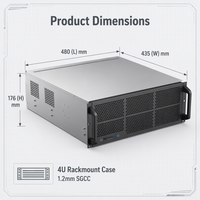 Chassis Server GPU Rak-mount 4U Mendukung 4 Kartu GPU Turbo Lebar Ganda 11 Slot PCIe 4.0 CRPS 1+1 PSU Redundant untuk Inferensi AI