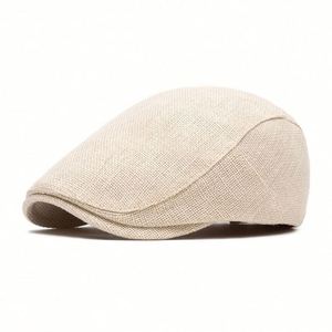 Béret en coton pour homme – Chapeau plat respirant et tendance pour l'été – Protection solaire - Product Image 4
